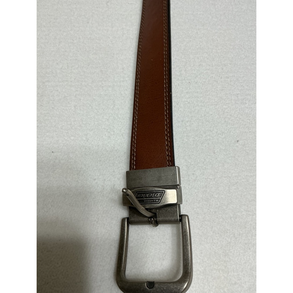 Dickies Mens Reversible Leather Belt Black Brown 42-45 Rotating Buckle